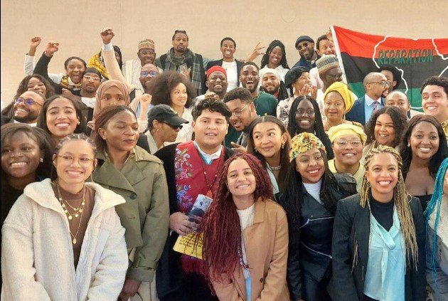 Young person of African descent in an education setting representing youth rights and racial equality