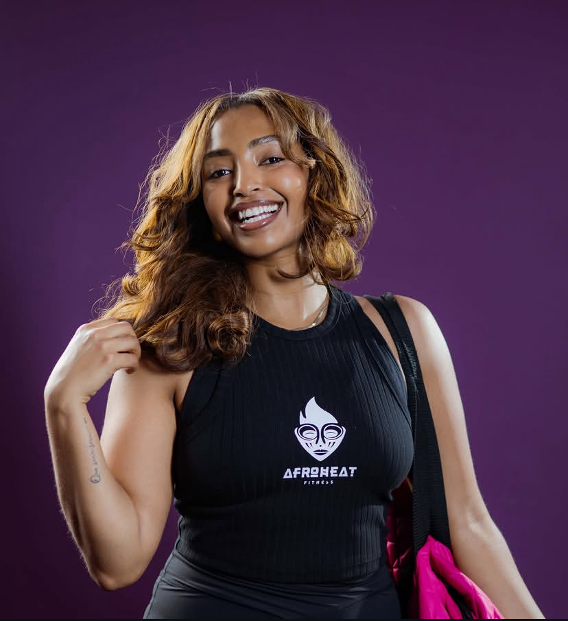 Hamrawit Gizaw, founder of AfroHeat Fitness, at her women-only gym in Addis Ababa, Ethiopia.