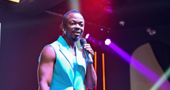 MC Morris performing on stage during the Laffmattazz with Gbenga Adeyinka and Friends Canada tour 2026