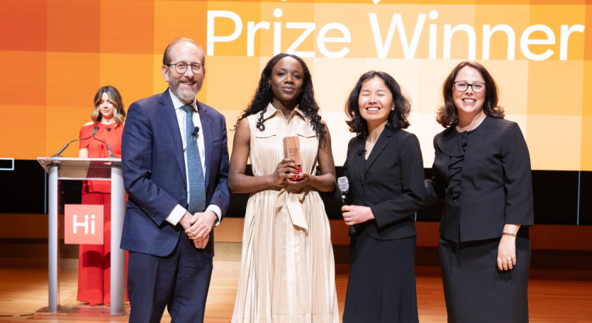 HaloBraid co-founder Yinka Ogunbiyi receive recognition at Harvard’s 2025 President’s Innovation Challenge.
