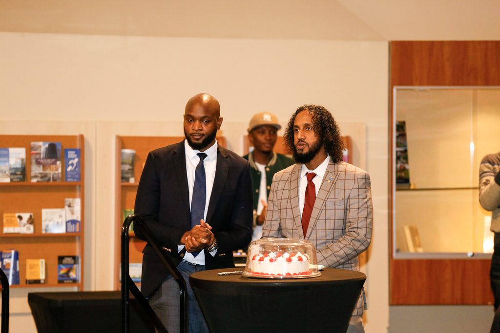 Dismas Kibungei, Director of Diaspora and Community Engagement, and Abdikareem Omar, former Executive Assistant to the Mayor of Brampton at the Kenyan KONNECT 2025 celebration in Brampton.